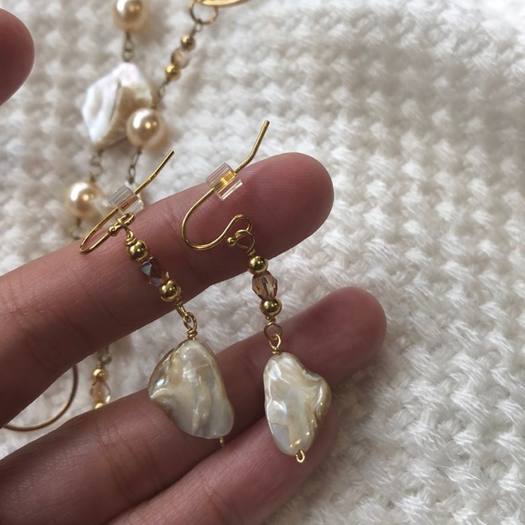 NEW Statement Sea Shell & Pearl necklace/earrings - Picture 5 of 8